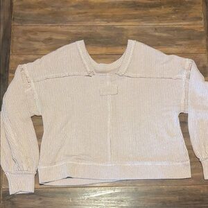 Women's soft textured pinky/taupe slightly oversized Sweater